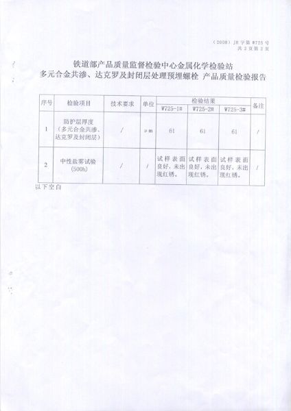 多元合金共渗,达克罗及封闭层 铁道部检验报告